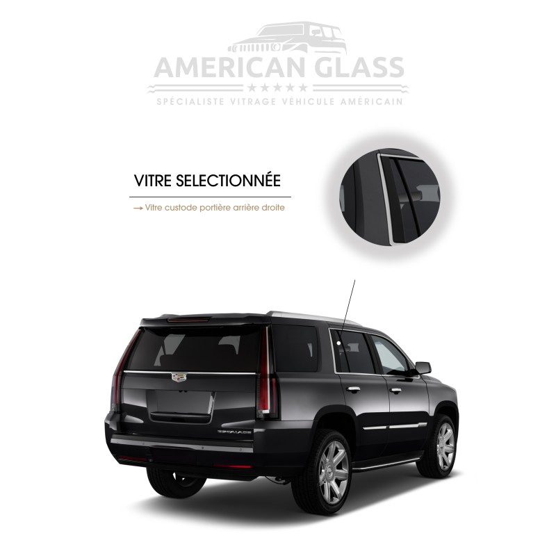 VITRE CUSTODE PORTIÈRE ARRIÈRE DROITE CADILLAC ESCALADE 2015-2020