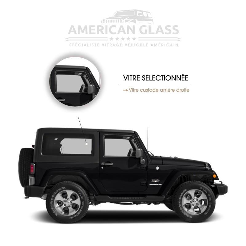 VITRE CUSTODE ARRIÈRE DROITE JEEP WRANGLER 3 PORTES 2007-2018