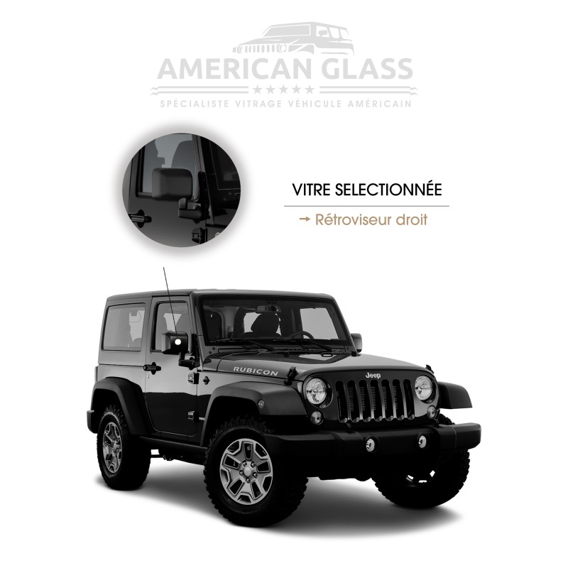 RÉTROVISEUR DROIT PLASTIQUE JEEP WRANGLER 3 PORTES 2007-2018
