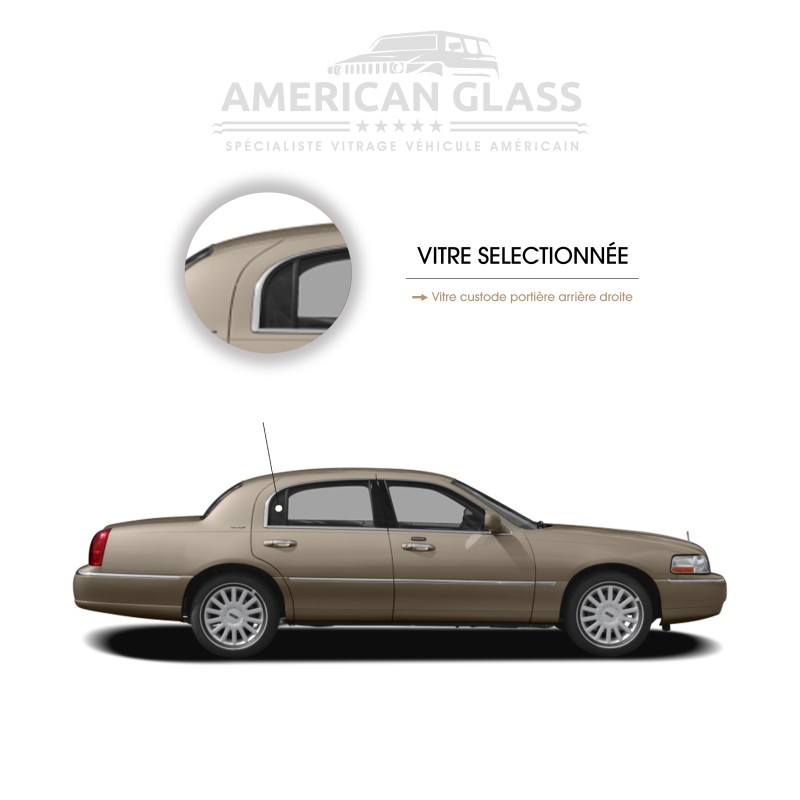 VITRE CUSTODE PORTIÈRE ARRIÈRE DROITE LINCOLN TOWN CAR 2002-2008