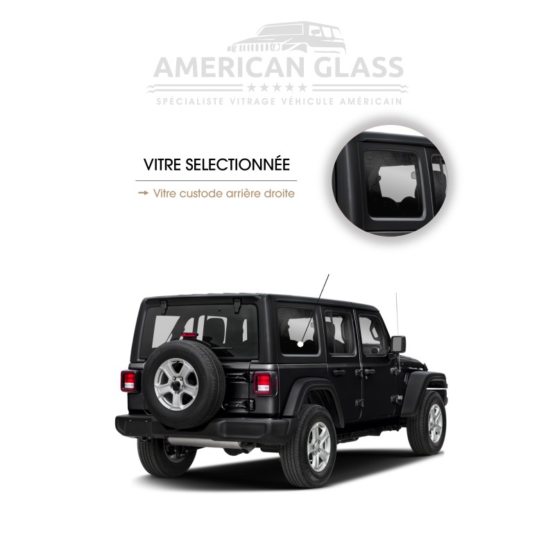 VITRE CUSTODE ARRIÈRE DROITE JEEP WRANGLER 5 PORTES 2007-2018