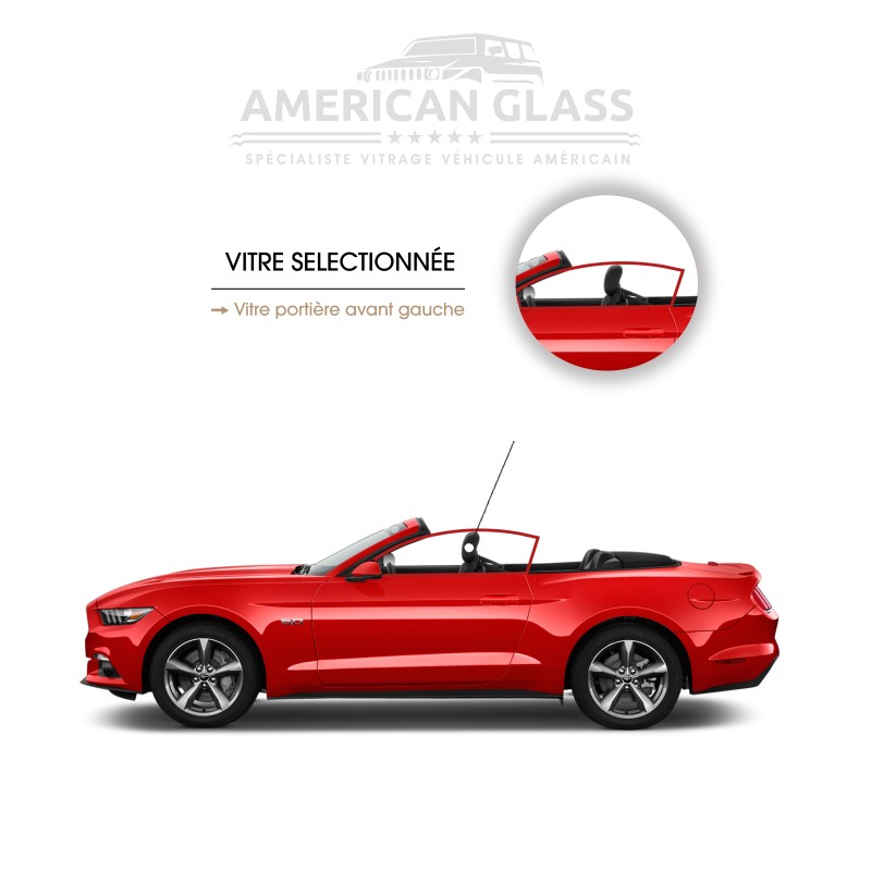 VITRE PORTIÈRE AVANT GAUCHE MUSTANG CABRIOLET 2015-2023