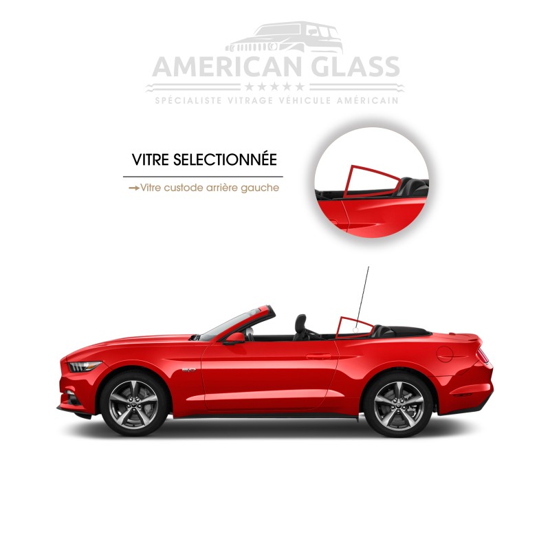 VITRE CUSTODE ARRIÈRE GAUCHE MUSTANG CABRIOLET 2015-2023