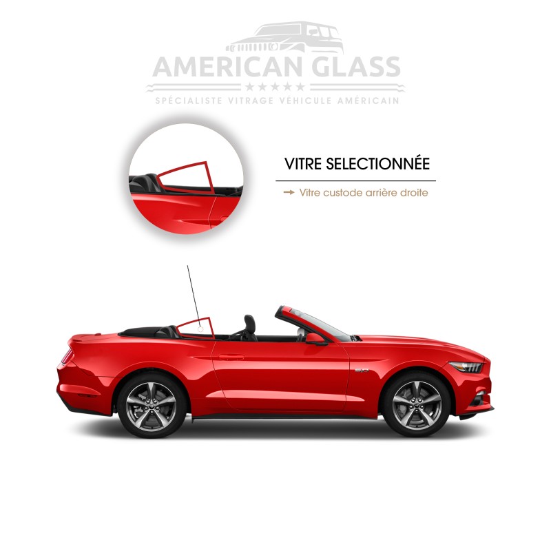 VITRE CUSTODE ARRIÈRE DROITE MUSTANG CABRIOLET 2015-2023