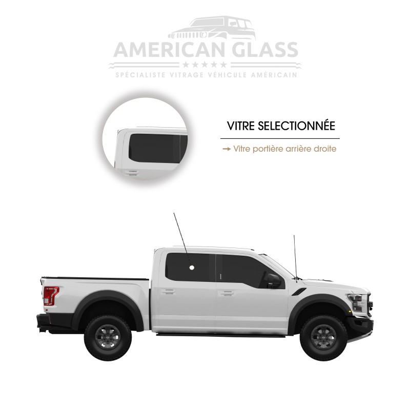 VITRE PORTIÈRE ARRIÈRE DROITE FORD F-150 RAPTOR 2016-2021