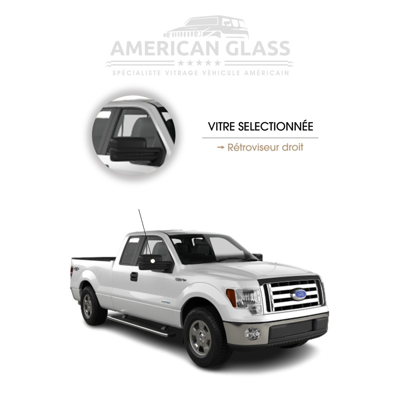 RÉTROVISEUR DROIT EN PLASTIQUE FORD F-150 SUPER CAB 2008-2015