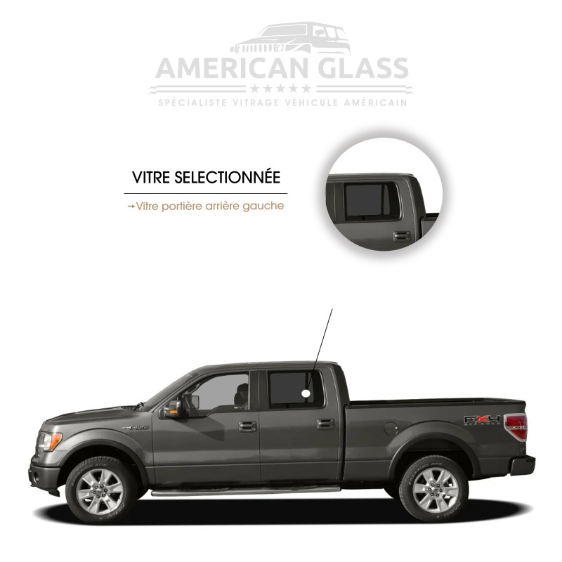 VITRE PORTIÈRE ARRIÈRE GAUCHE FORD F-150 SUPER CREW 2008-2015