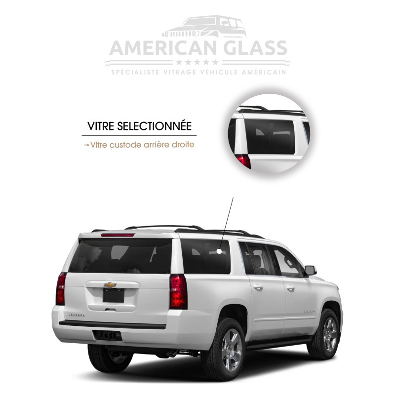 VITRE CUSTODE ARRIÈRE DROITE CHEVROLET SUBURBAN 2015-2019