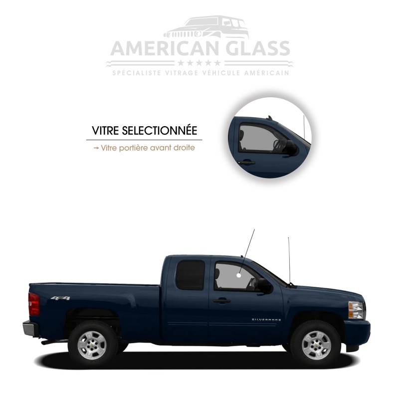 VITRE PORTIÈRE AVANT DROITE CHEVROLET SILVERADO EXTENDED CAB 2007-2014