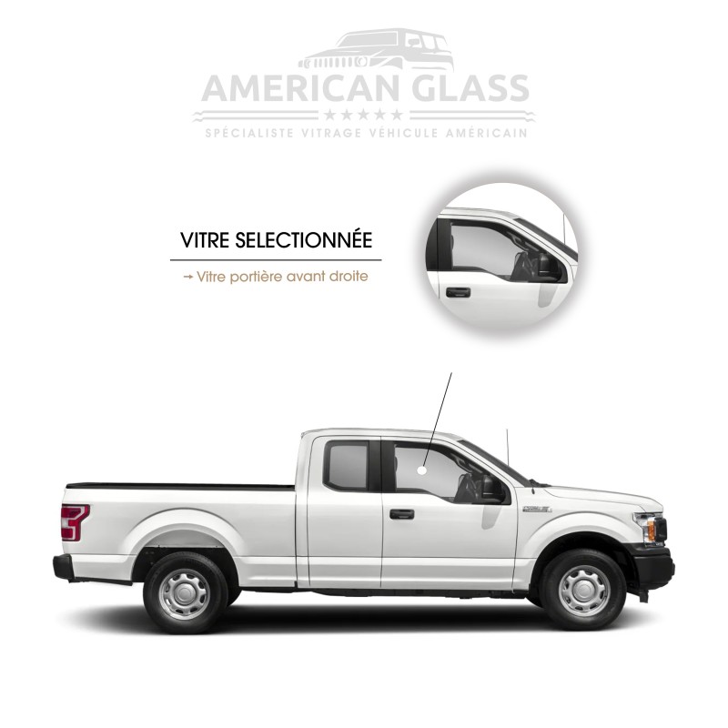 VITRE PORTIÈRE AVANT DROITE FORD F-150 SUPER CAB 2015-2020