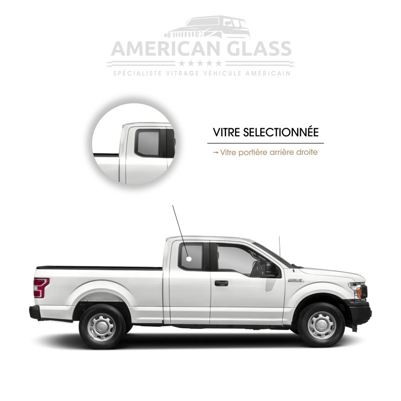 VITRE PORTIÈRE ARRIÈRE DROITE FORD F-150 SUPER CAB 2015-2020