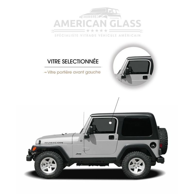 VITRE PORTIÈRE AVANT GAUCHE JEEP WRANGLER 3 PORTES 1997-2006