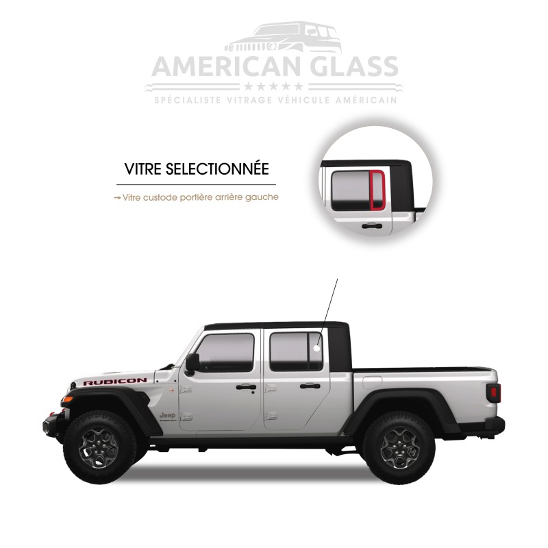 VITRE CUSTODE PORTIÈRE ARRIÈRE GAUCHE JEEP GLADIATOR 2019-2024