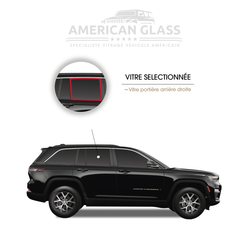 VITRE PORTIÈRE ARRIÈRE DROITE JEEP GRAND CHEROKEE 2021-2024