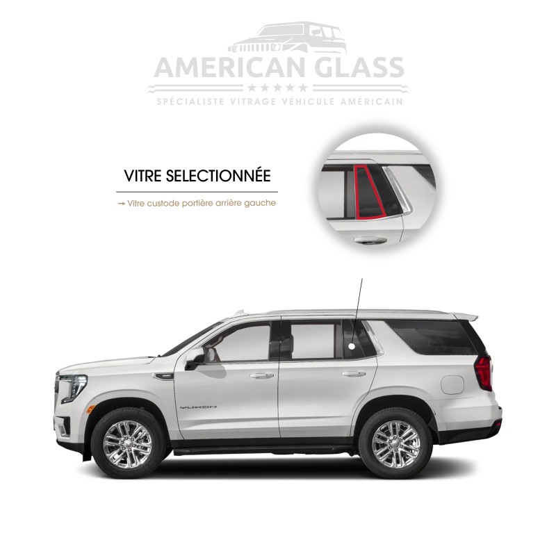 VITRE CUSTODE PORTIÈRE ARRIÈRE GAUCHE GMC YUKON 2020-2024